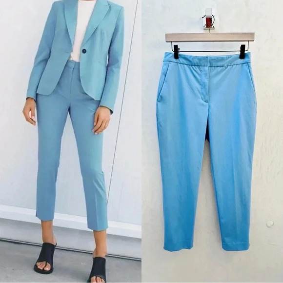 Zara Pants - Zara || French Blue Tailored Cigarette Pants Trousers Sz 4